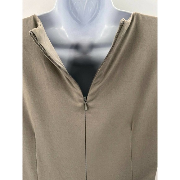 Donna Ricco Size 2P Sheath Faux Wrap Dress Short Sleeve Zip Closure in Gray - Picture 7 of 10